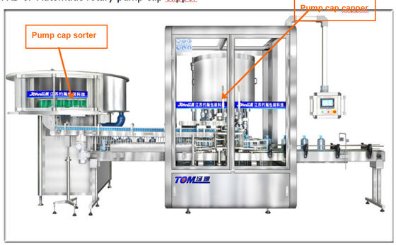 3000-9000BPH Automatische Dekselmachine Roterende fles Trigger Dekel